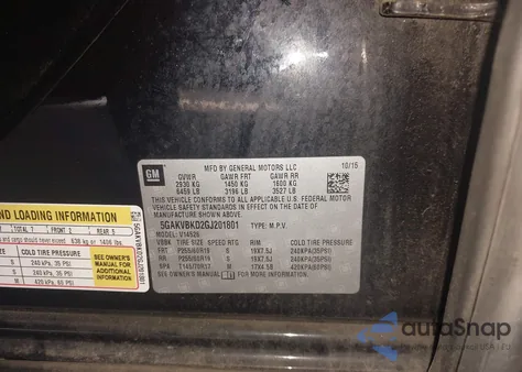 2016 Buick Enclave Leather из США, поврежденный, VIN 5GAKVBKD2GJ201801